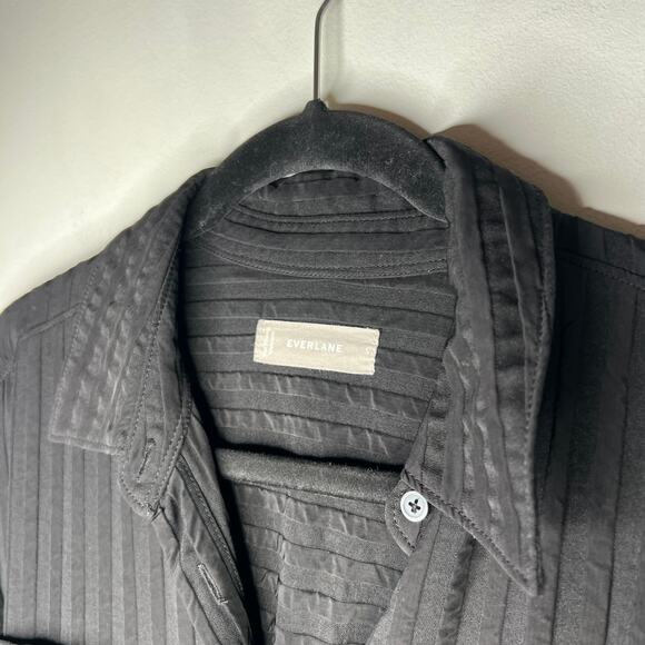 Everlane Black City Stripe Oversized Shirt Dress Size Small - Picture 3 of 7